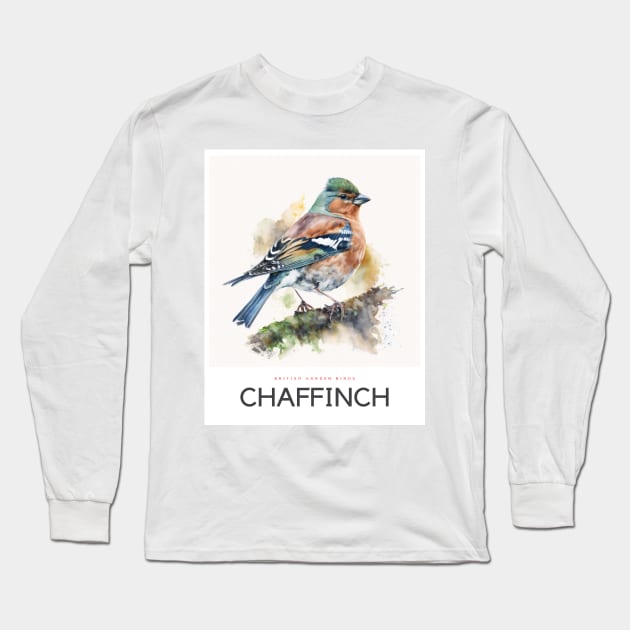 British Garden Birds: Chaffinch Long Sleeve T-Shirt by andreipopescu